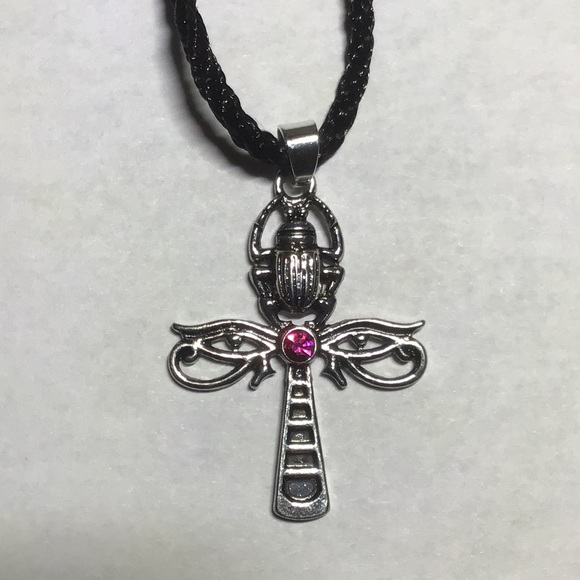 Egyptian Ankh scarab Eye of Horus necklace - Picture 3 of 4